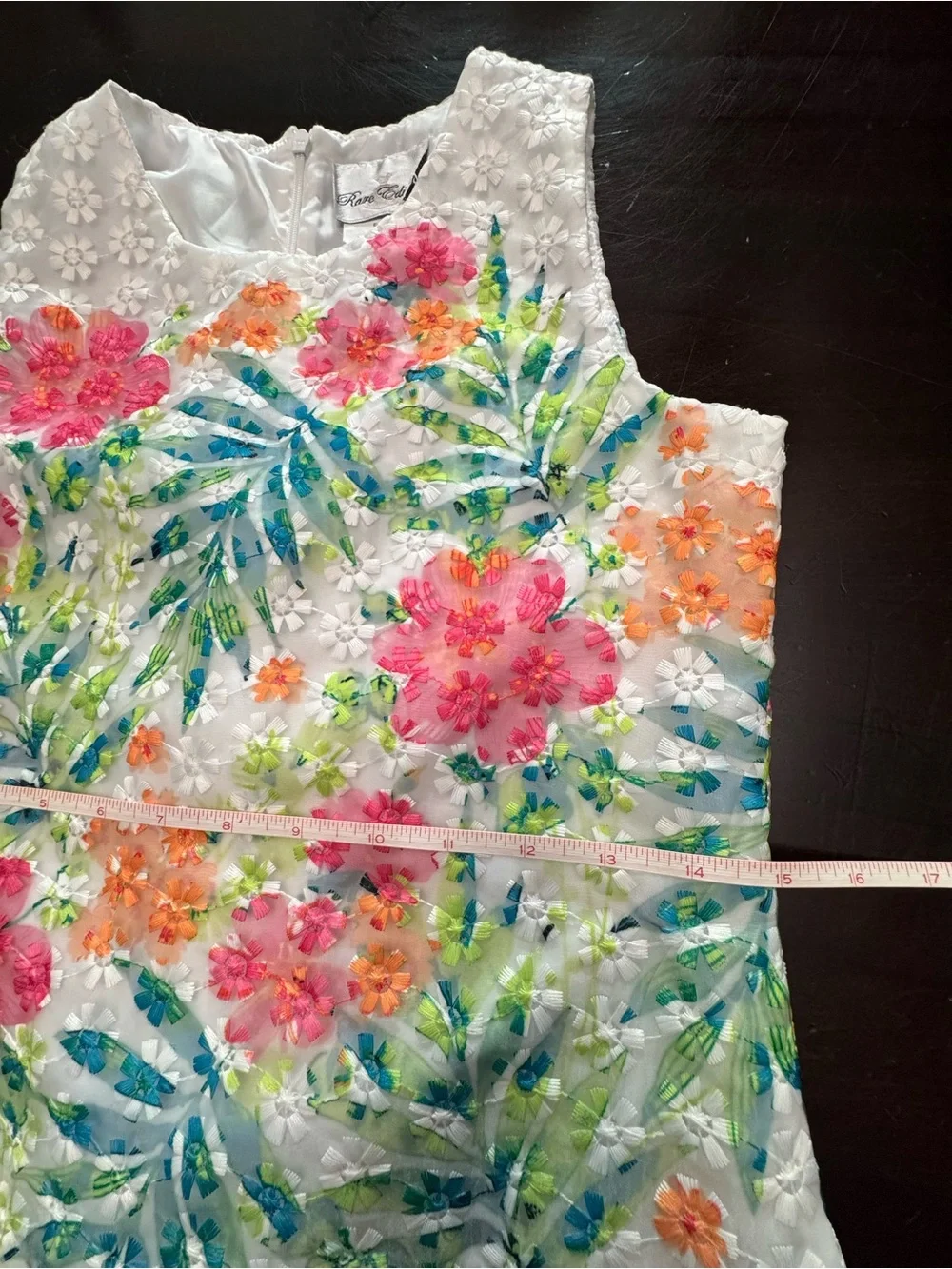 Rare Editions White Floral Sleeveless A-Line Dress